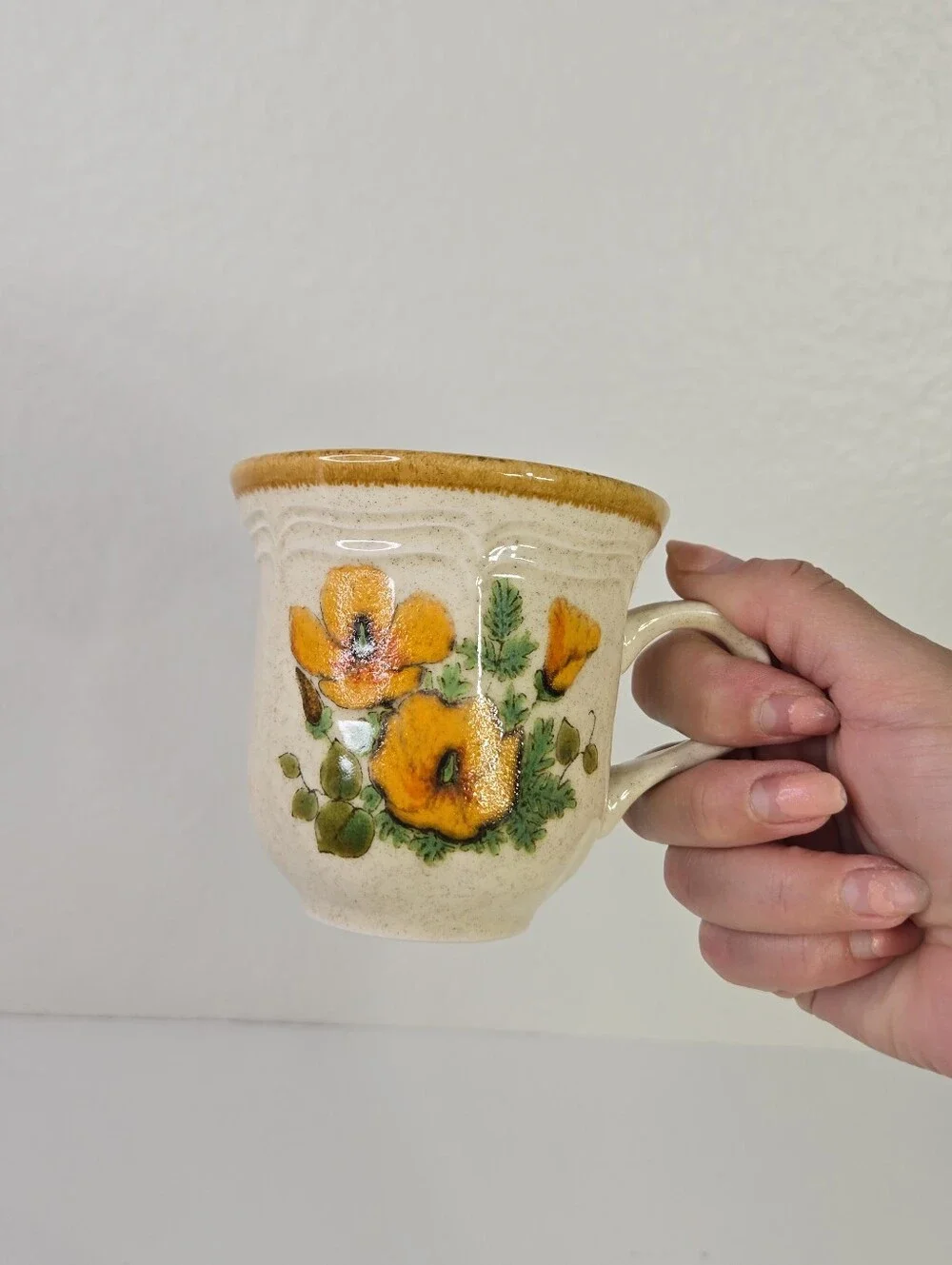 Vintage Mikasa Garden Club Petunias EC401 Stoneware Coffee Mug Tea Cup‎ Set of 4